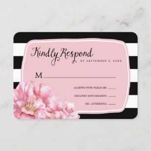 Floral Chic Wedding Response Card / Pink