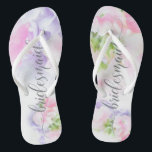 FLORAL CHIC WEDDING SWEET PEAS Bridesmaid Flip Flops<br><div class="desc">Bridesmaid Sandals to match the collection- Floral Chic Wedding Sweet Peas in pink and lavender with pretty calligraphy and modern fonts</div>