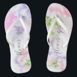 FLORAL CHIC WEDDING SWEET PEAS Flower Girl Flip Flops<br><div class="desc">Flower Girl Sandals to match the collection-  Floral Chic Wedding Sweet Peas in pink and lavender with pretty calligraphy and modern fonts</div>