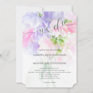 FLORAL CHIC WEDDING SWEET PEAS INVITATION