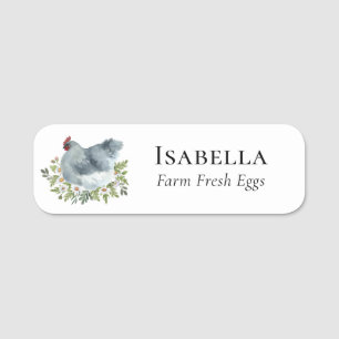 Floral Chicken Farm Egg Business Name Tag