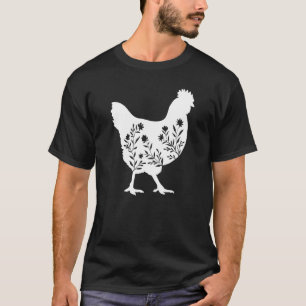 Floral Chicken Farm Girl Farming Life Women's Chic T-Shirt