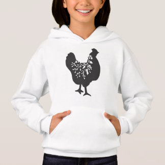 floral  chicken silhouette chickens