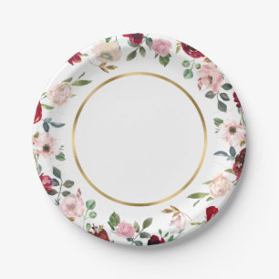 Floral China Paper Plate