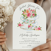 Floral China Tea Cup Bridal Shower Invitation