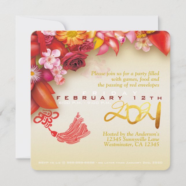 Floral Chinese gold Paper-cut Ox 2021 PSqInv (Front)