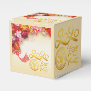Floral Chinese gold Paper-cut Rat 2020 CCFB Favour Box