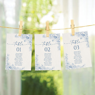 Floral Chinoiseri Table Seating Chart Cards