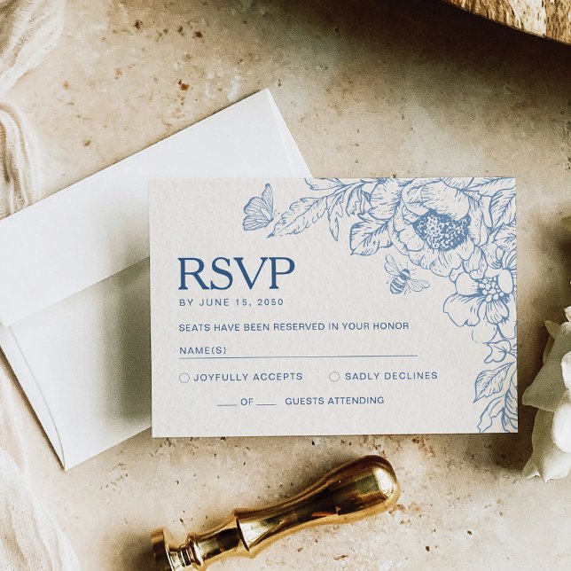 Floral Chinoiseri Wedding RSVP Card (Creator Uploaded)