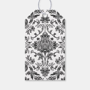 Floral Chinoiserie Black & White Watercolor Gift Tags
