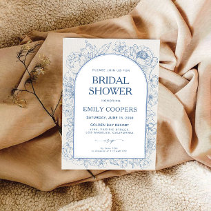 Floral Chinoiserie Bridal Shower Invitation