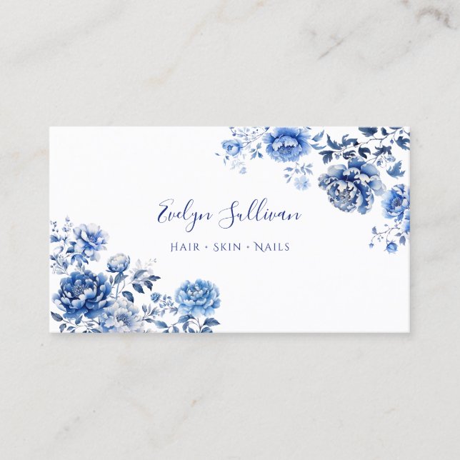 Floral chinoiserie business card (Front)