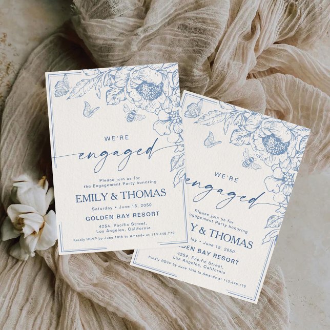 Floral Chinoiserie Engagement Party Invitation (Creator Uploaded)