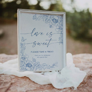 Floral Chinoiserie Love Is Sweet Pedestal Sign