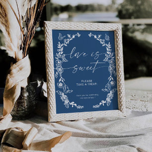 Floral Chinoiserie Love Is Sweet Pedestal Sign