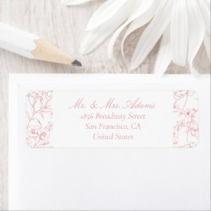 Floral Chinoiserie Pink Pre-Addressed Return