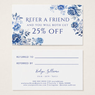 Floral chinoiserie referral card
