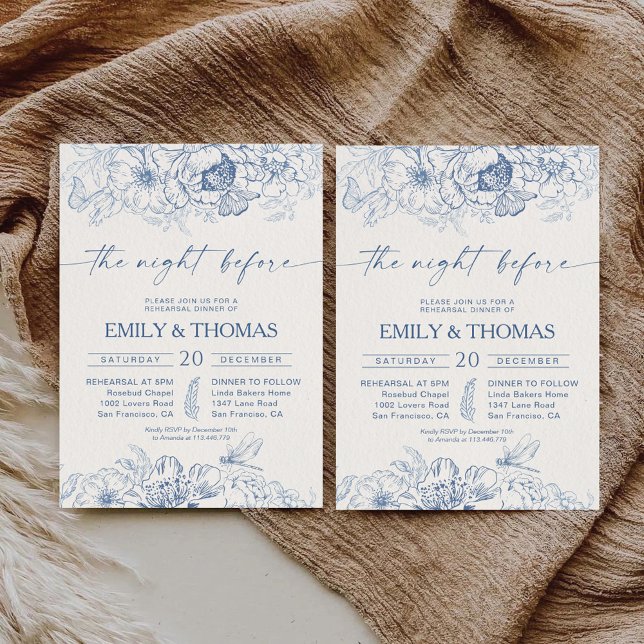  Floral Chinoiserie The Night Before Invitation (Creator Uploaded)