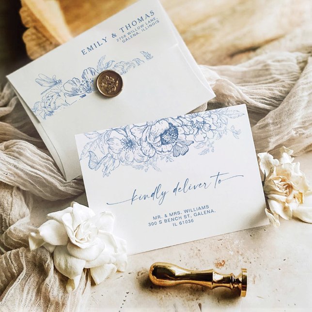 Floral Chinoiserie Wedding Envelope (Creator Uploaded)