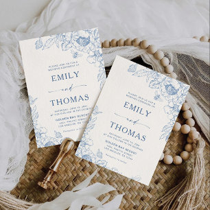  Floral Chinoiserie Wedding Invitation