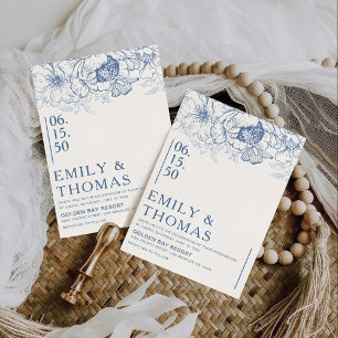 Floral Chinoiserie Wedding Invitation