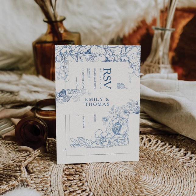 Floral Chinoiserie Wedding Invitation Belly Band (Creator Uploaded)