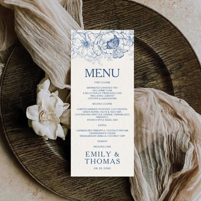 Floral Chinoiserie Wedding Menu (Creator Uploaded)