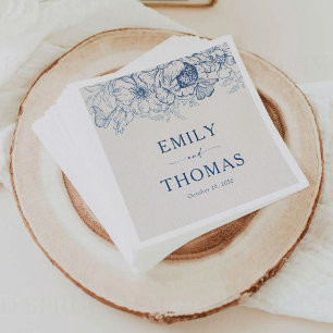Floral Chinoiserie Wedding Paper Napkin