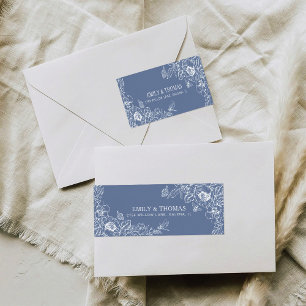 Floral Chinoiserie Wedding Return Address Label
