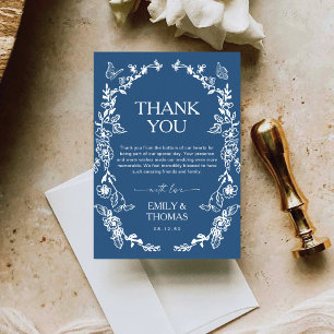 Floral Chinoiserie Wedding Thank You Card