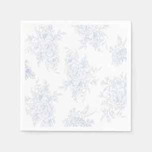 Floral Chintz Chinoiserie Blue Toile Wedding Napkin