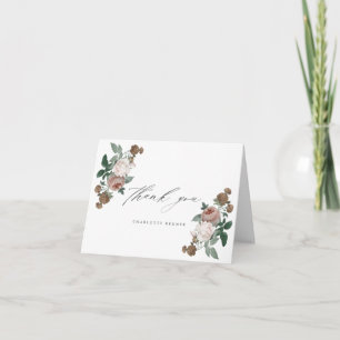 Floral Christening and Baptism  Thank You Card