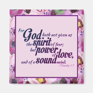 Floral Christian Bible Scripture Faith Quote Magnet