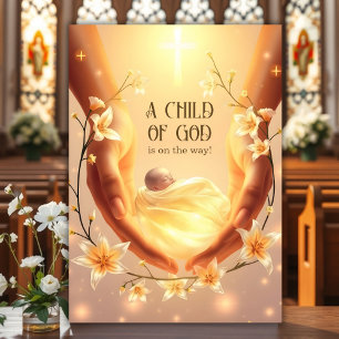 Floral Christian Child of God Baby Shower Invitation