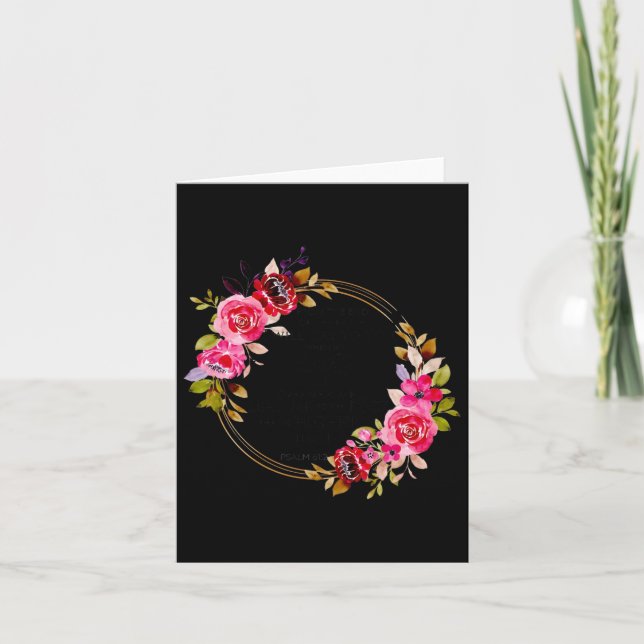 Floral Christian When My Heart Is Overwhelmed Bibl Card (Front)