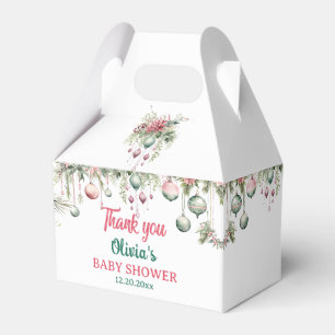 Floral Christmas Baby Shower Party Favour Box