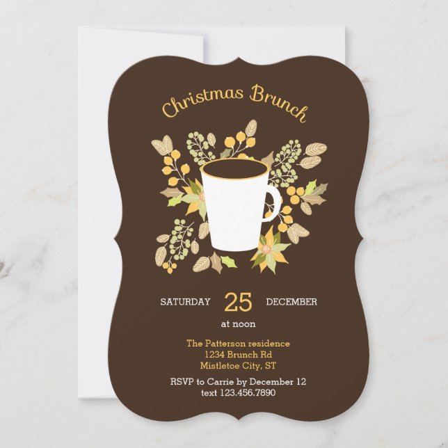 Floral Christmas Brunch Invitation (Front)