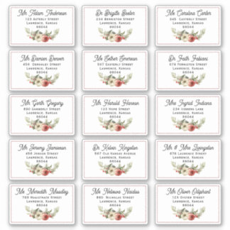 Floral Christmas Card Individual Shipping Address