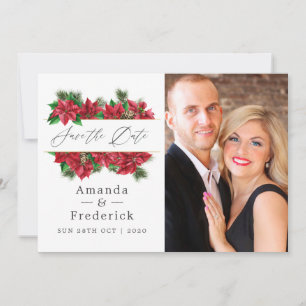 Floral Christmas Geometric Wedding Save The Date