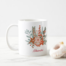 Floral Christmas Holiday Family Name
