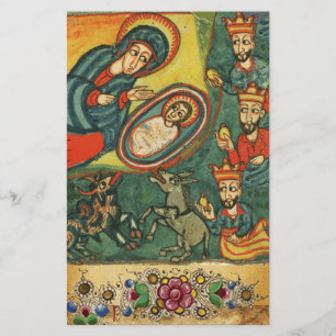 FLORAL CHRISTMAS PARCHMENT,ADORATION OF MAGI STATIONERY