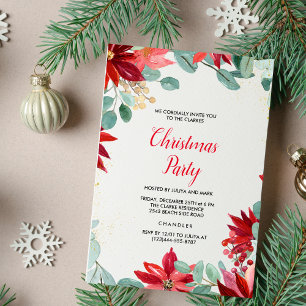 Floral Christmas Party Invitation