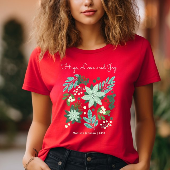 Floral Christmas Party T-Shirt (Floral Christmas Party T-Shirt)