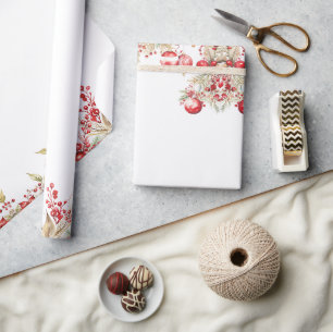  Floral Christmas Party Wrapping Paper