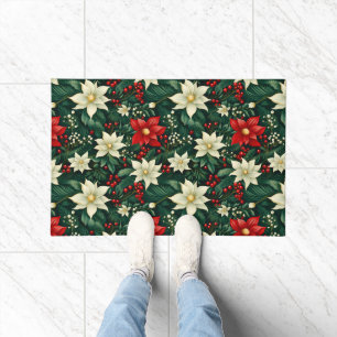 Floral Christmas Pattern  Doormat