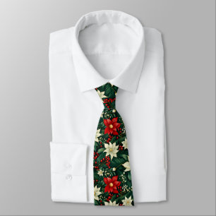 Floral Christmas Pattern  Tie