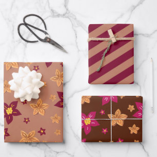 Floral Christmas Wrapping Paper Sheet