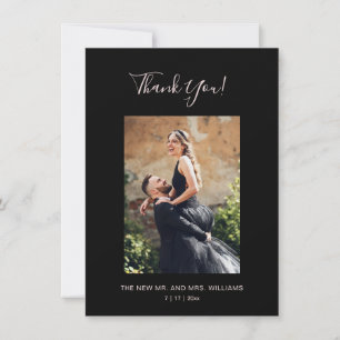 Floral Chrysanthemum Dark Romantic Wedding  Thank You Card