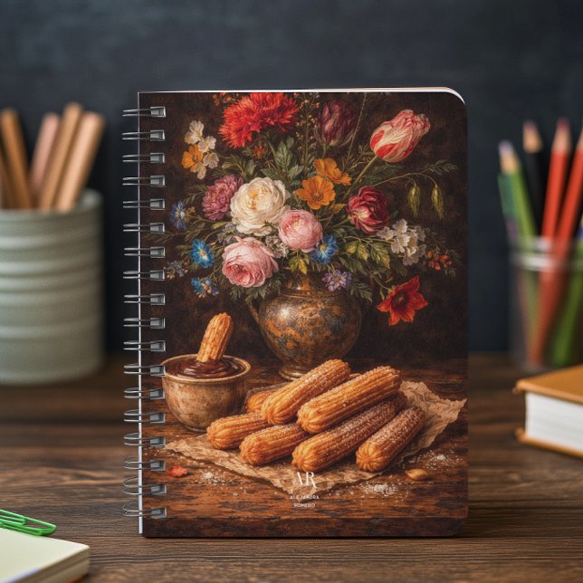 Floral Churros Still Life | Monogram Notebook (Creator Uploaded)