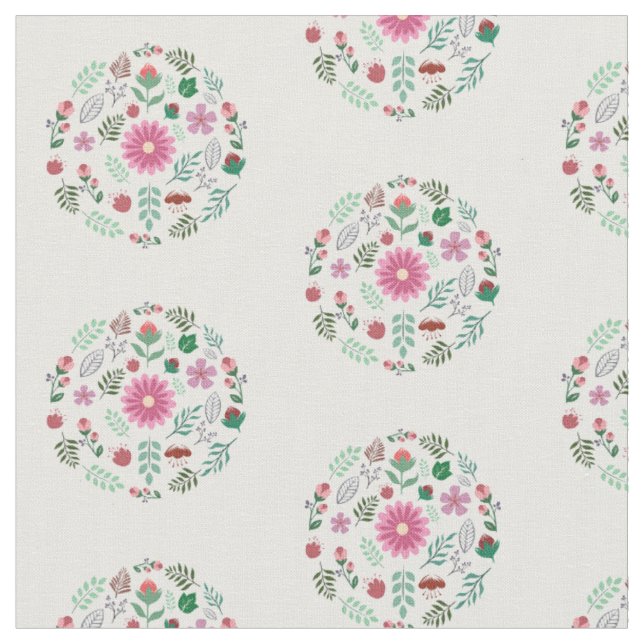 Floral Circle Fabric (Close Up)